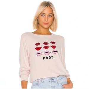 Wildfox Moody Lips Baggy Beach Sweatshirt size small